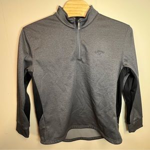Callaway Quarter Zip Golf Pullover Logo Charcoal Gray Mens Size XXL 2XL RN 37763